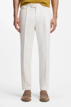 Tapered-fit trousers in a cotton blend