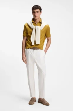 Tapered-fit trousers in a cotton blend