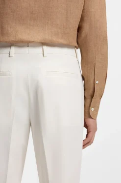 Tapered-fit trousers in easy-iron stretch-cotton poplin