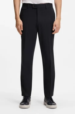 Tapered-fit trousers in easy-iron stretch-cotton poplin