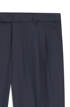 Tapered-fit trousers in micro-patterned virgin wool