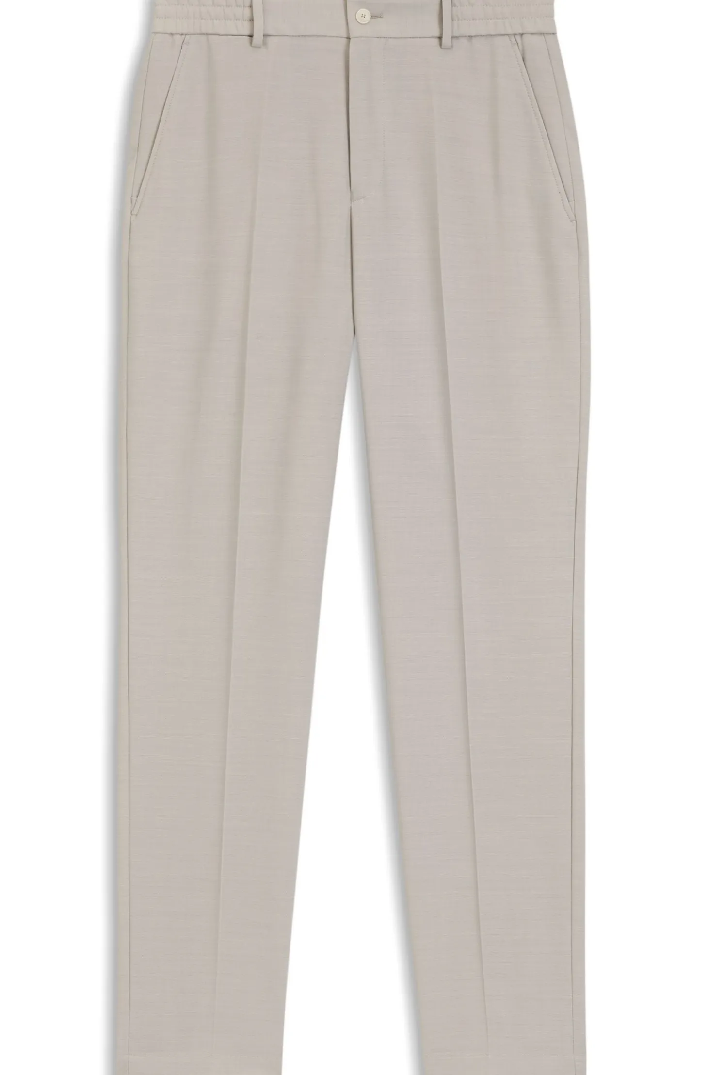 Tapered-fit trousers in micro-patterned virgin wool