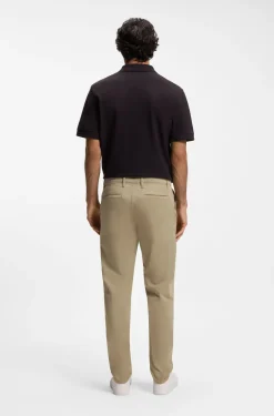 Tapered-fit trousers in stretch-cotton satin
