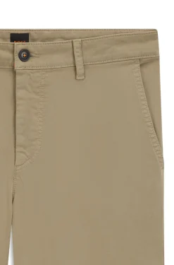 Tapered-fit trousers in stretch-cotton satin