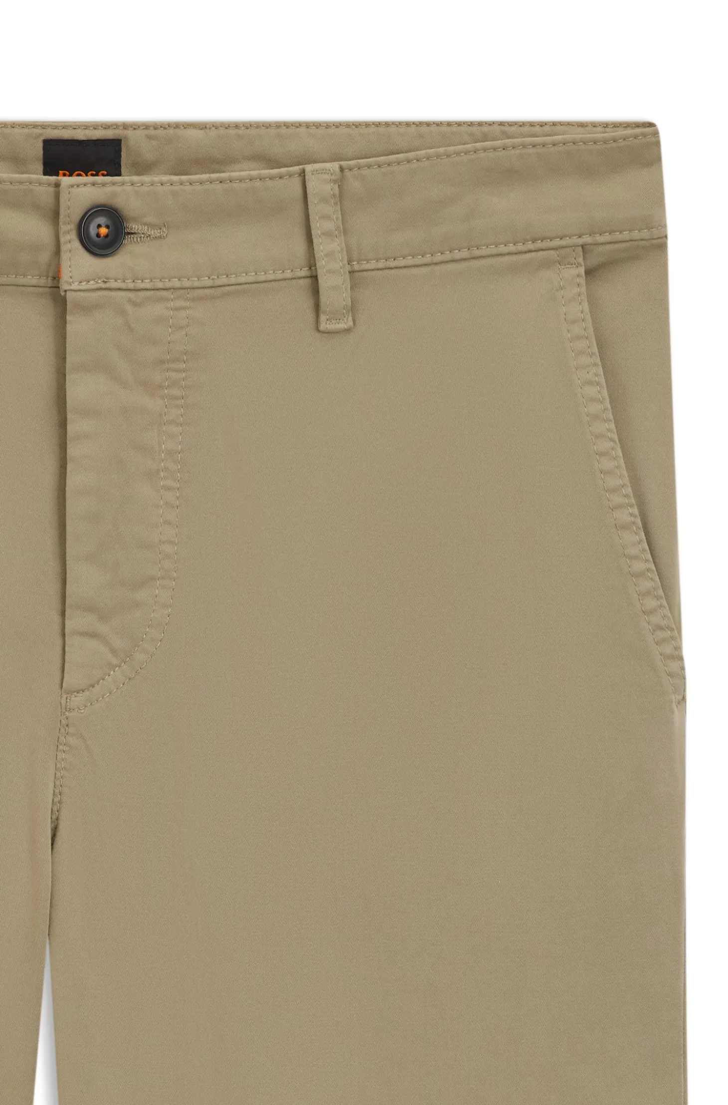 Tapered-fit trousers in stretch-cotton satin