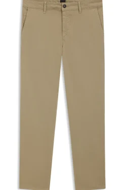 Tapered-fit trousers in stretch-cotton satin