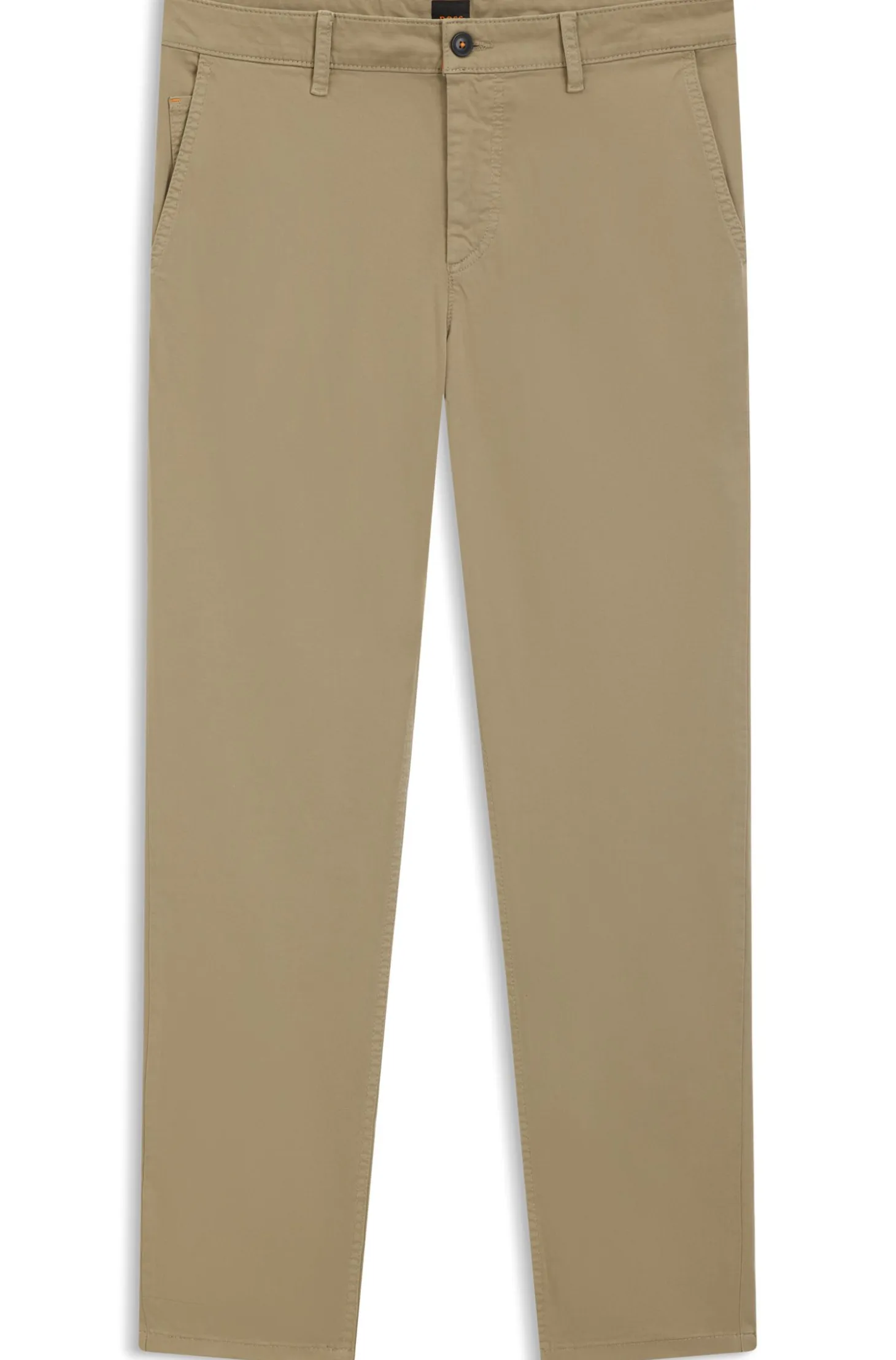 Tapered-fit trousers in stretch-cotton satin