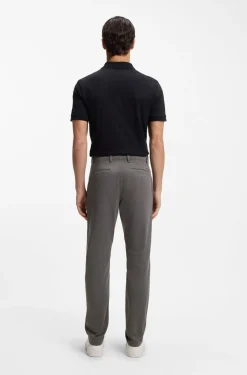 Tapered-fit trousers in stretch-cotton satin