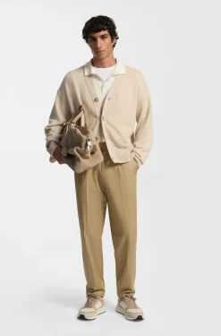 Tapered-fit trousers in stretch cotton