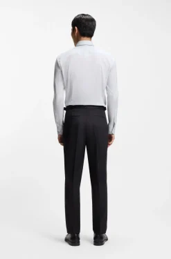 Tapered-fit trousers in stretch cotton