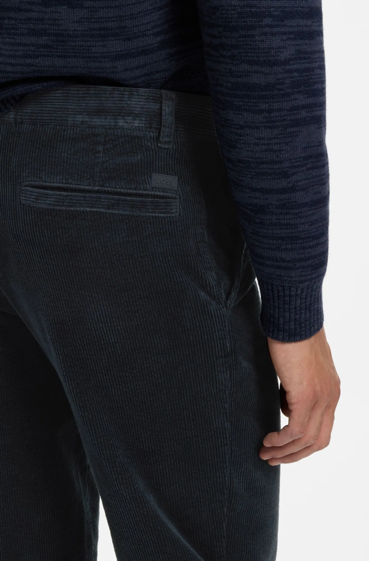 Tapered-fit trousers in stretch-cotton corduroy