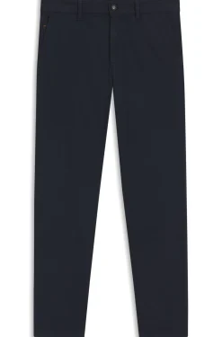 Tapered-fit trousers in stretch-cotton satin