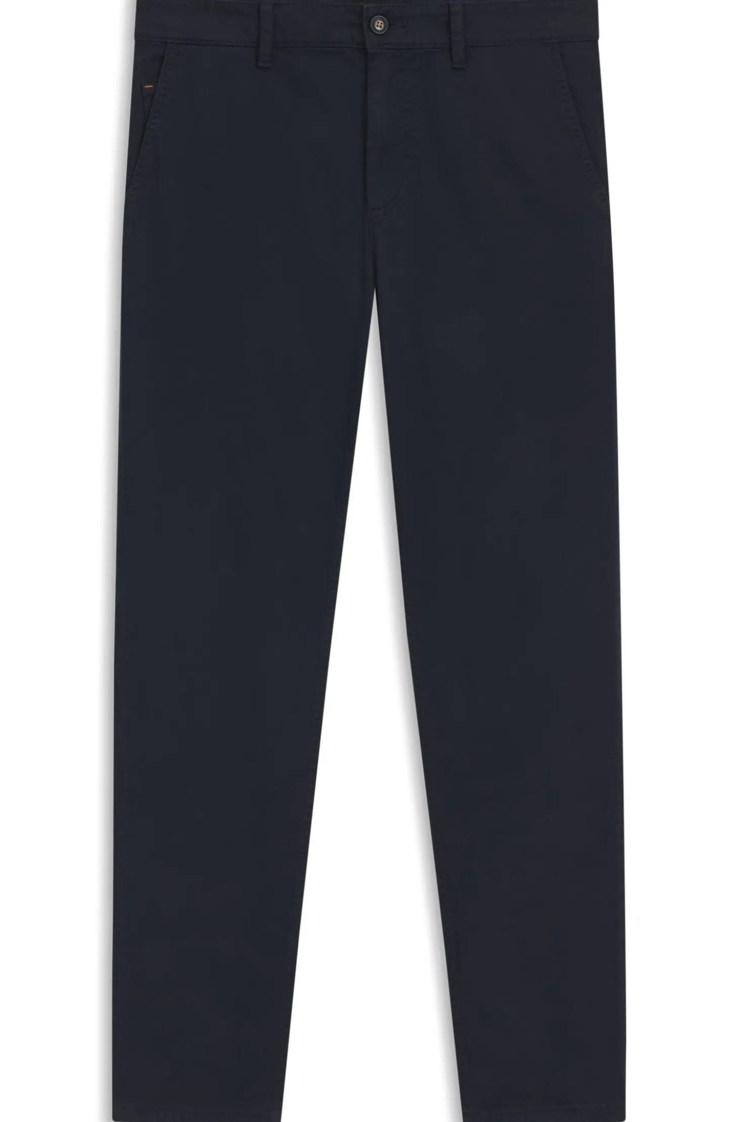 Tapered-fit trousers in stretch-cotton satin