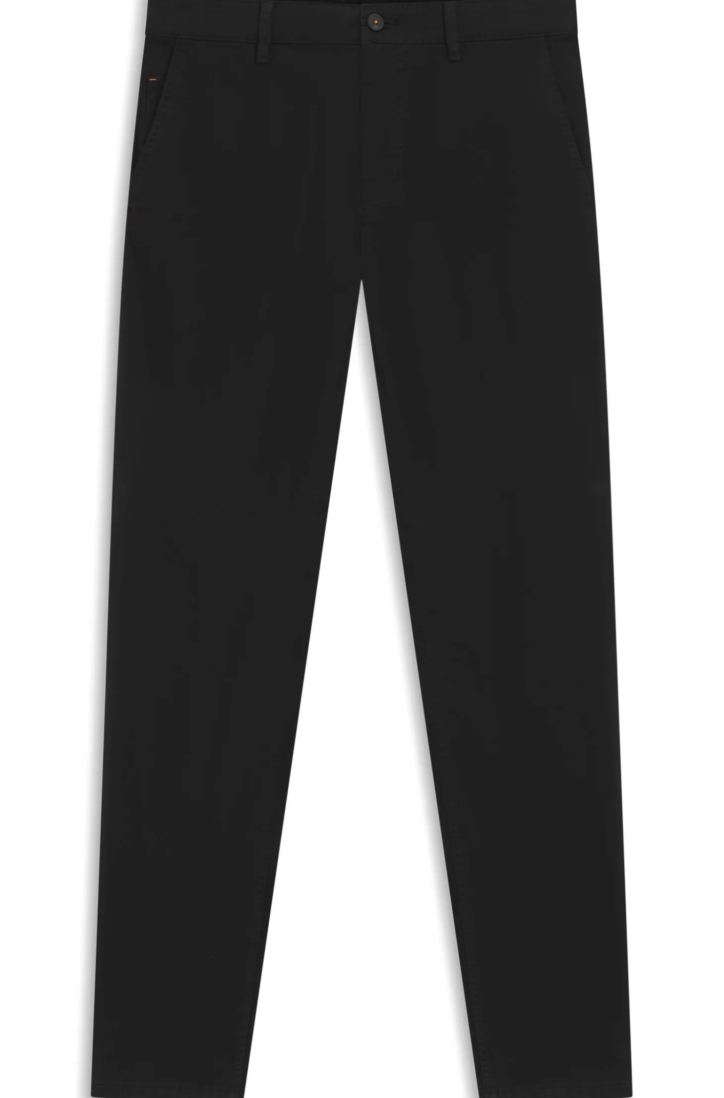Tapered-fit trousers in stretch-cotton satin