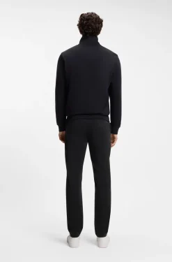 Tapered-fit trousers in stretch-cotton satin