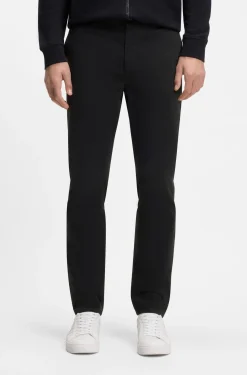 Tapered-fit trousers in stretch-cotton satin