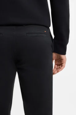 Tapered-fit trousers in stretch-cotton satin
