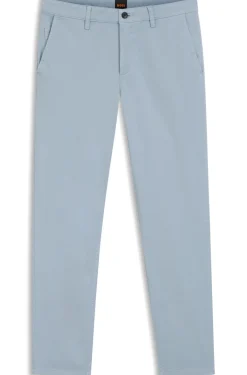 Tapered-fit trousers in stretch-cotton satin