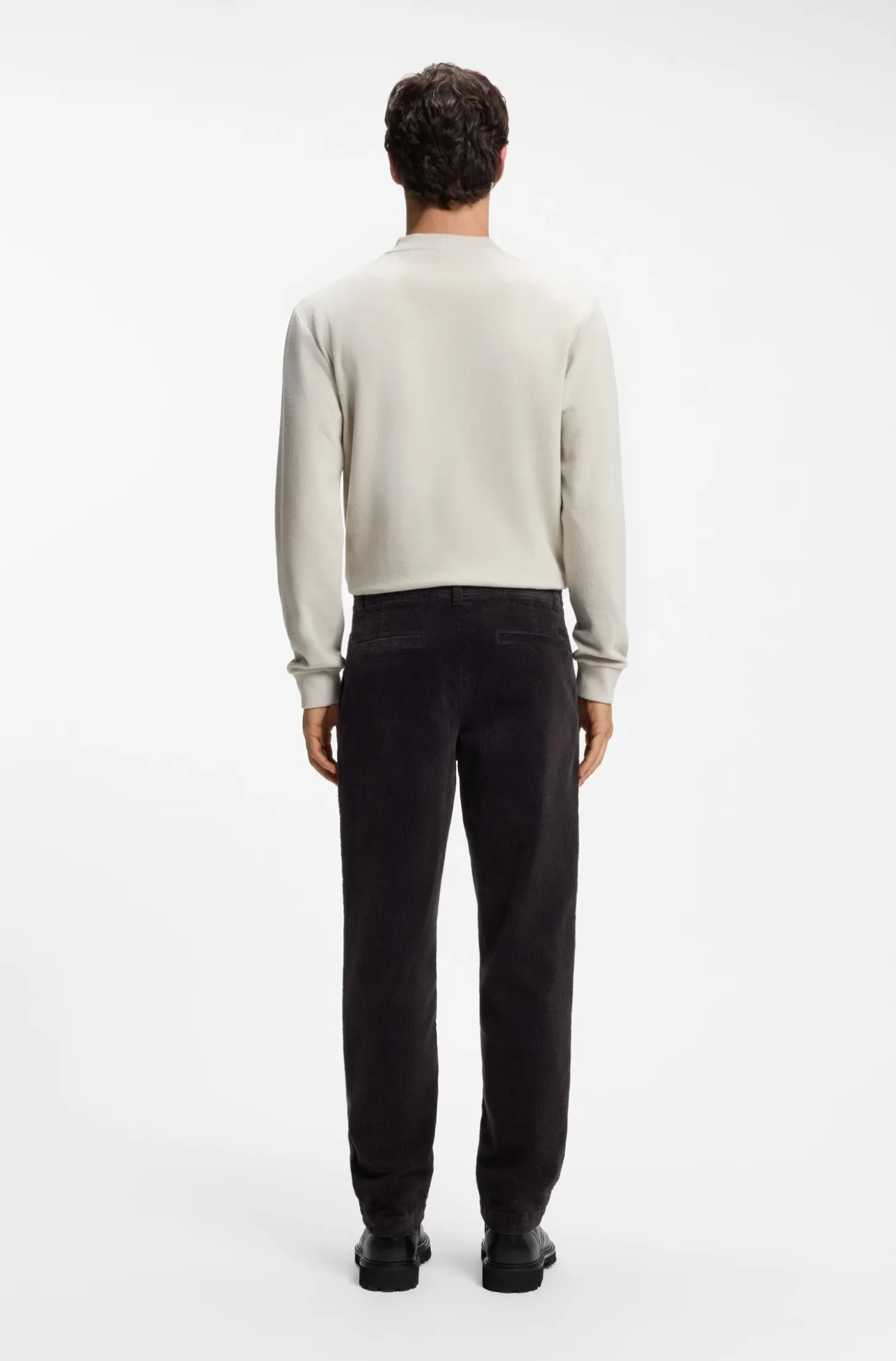 Tapered-fit trousers in stretch-cotton corduroy