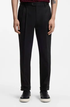 Tapered-fit trousers in stretch-cotton twill