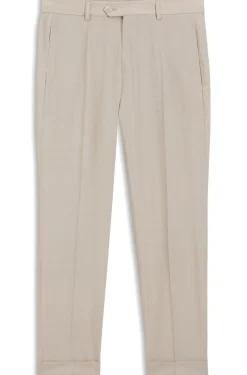 Tapered-fit trousers in virgin wool and silk