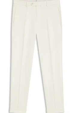 Tapered-fit trousers in virgin wool and cotton