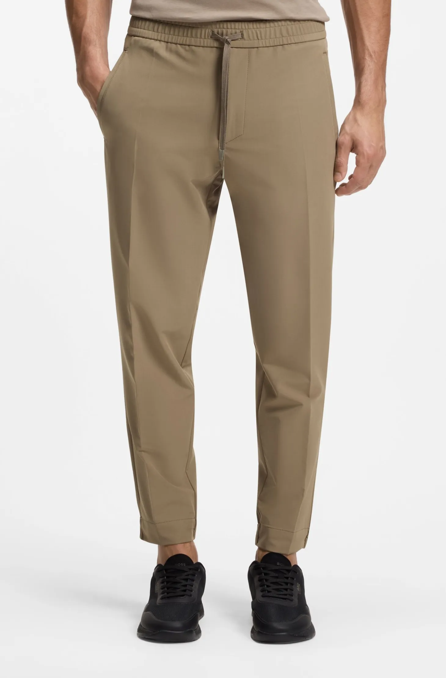 Tapered-fit trousers in water-repellent stretch fabric