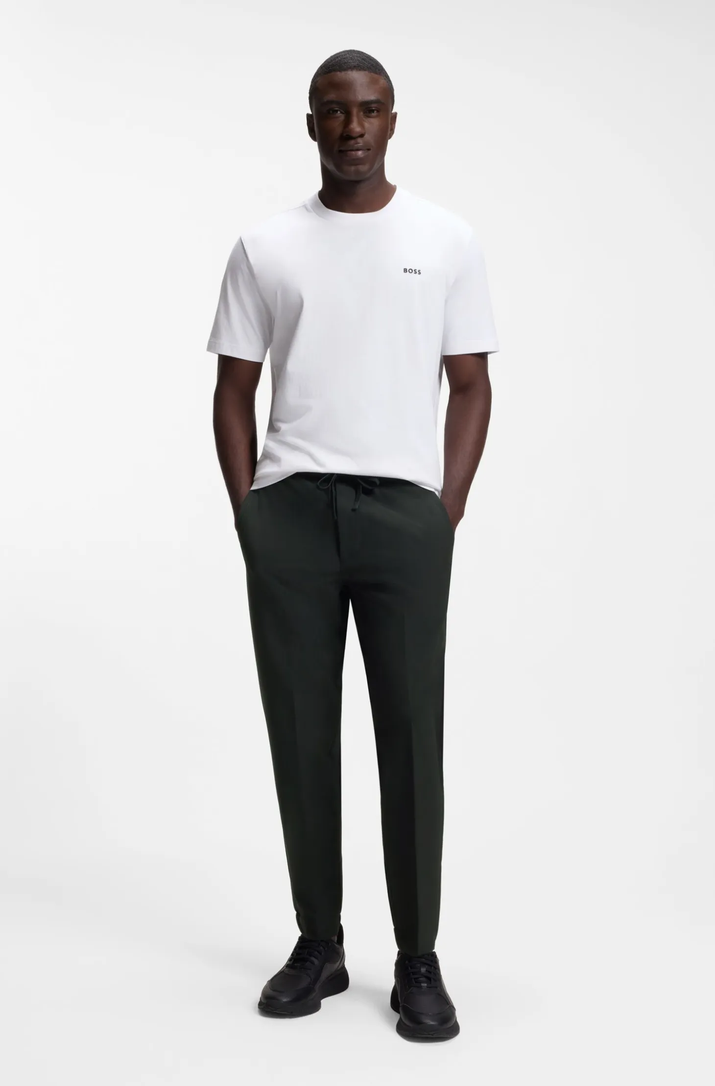 Tapered-fit trousers in water-repellent stretch fabric