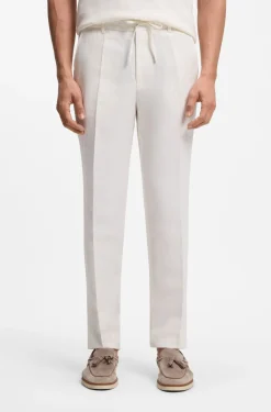 Tapered-fit trousers with drawcord waist