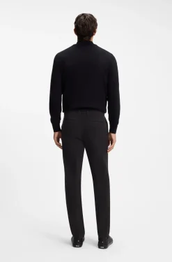 Tapered modern-fit trousers in stretch cotton