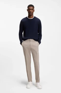 Tapered modern-fit trousers in stretch cotton