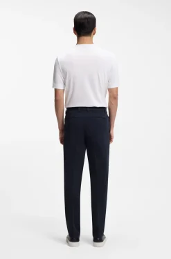 Tapered modern-fit trousers in stretch cotton