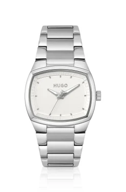 Telly stainless-steel watch with retro-inspired case