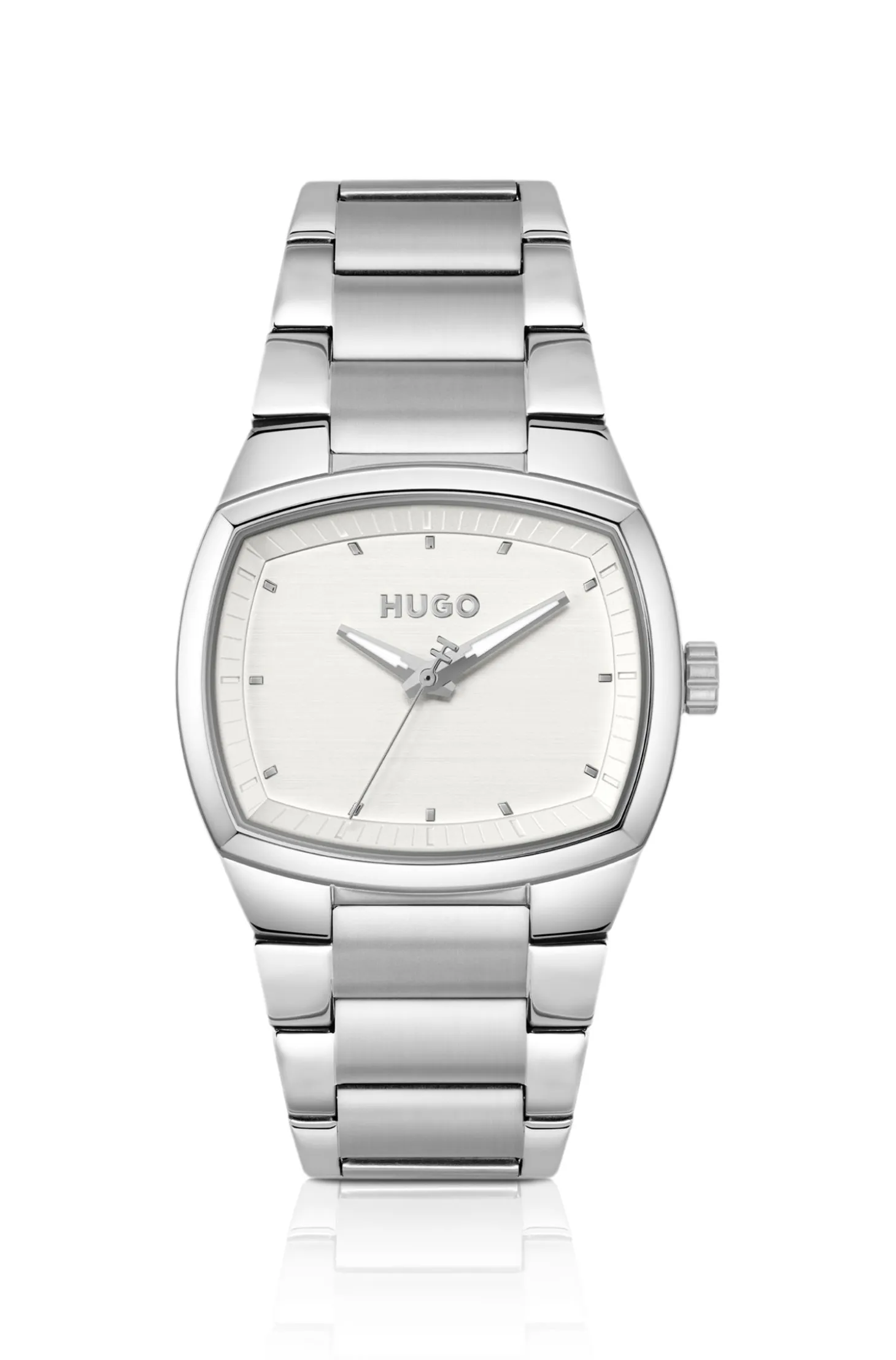 Telly stainless-steel watch with retro-inspired case