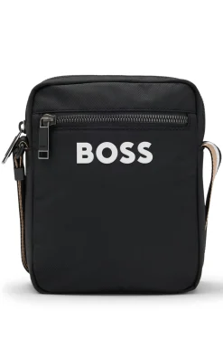 Textured crossbody bag with logo