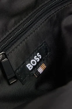 Textured crossbody bag with logo