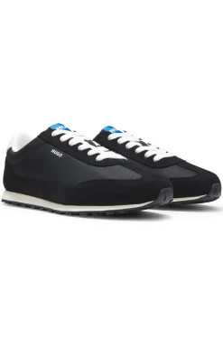 Textured-fabric trainers with star detail