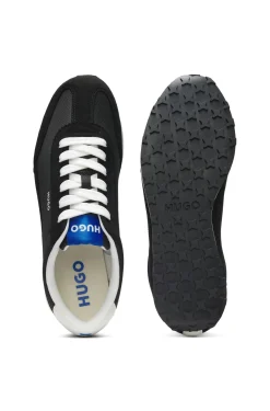 Textured-fabric trainers with star detail