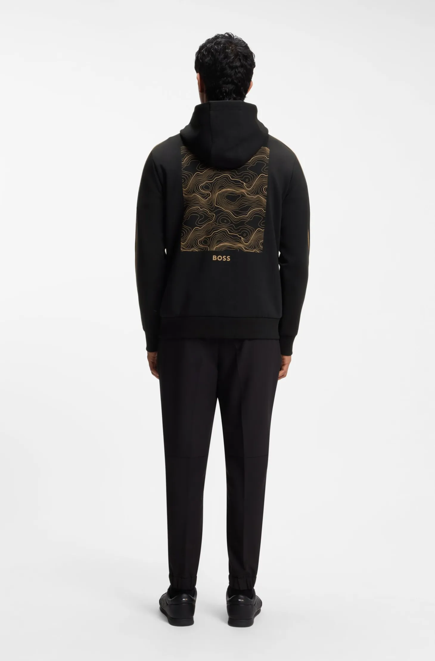 The Open cotton-blend hoodie with rear graphic