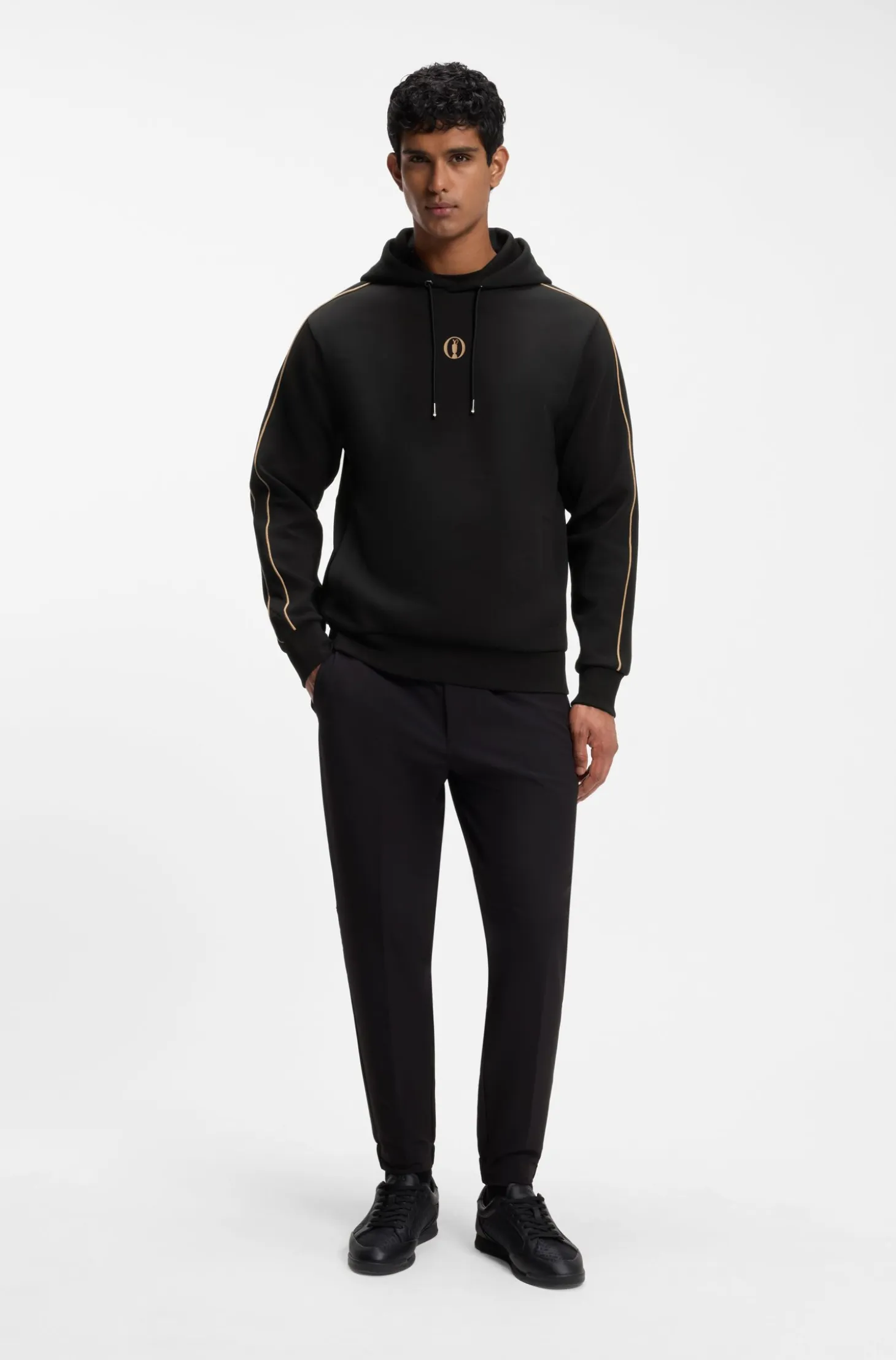 The Open cotton-blend hoodie with rear graphic