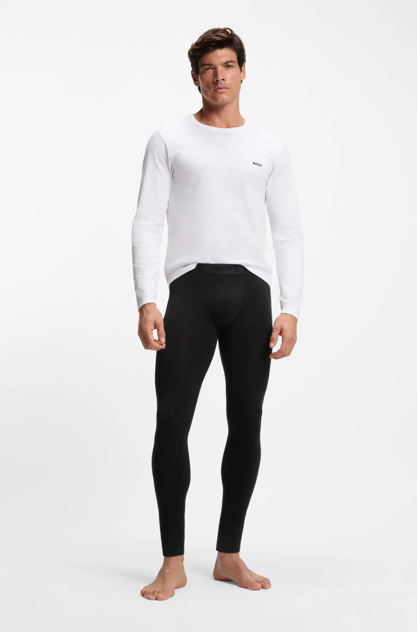 Thermal long johns with logo waistband