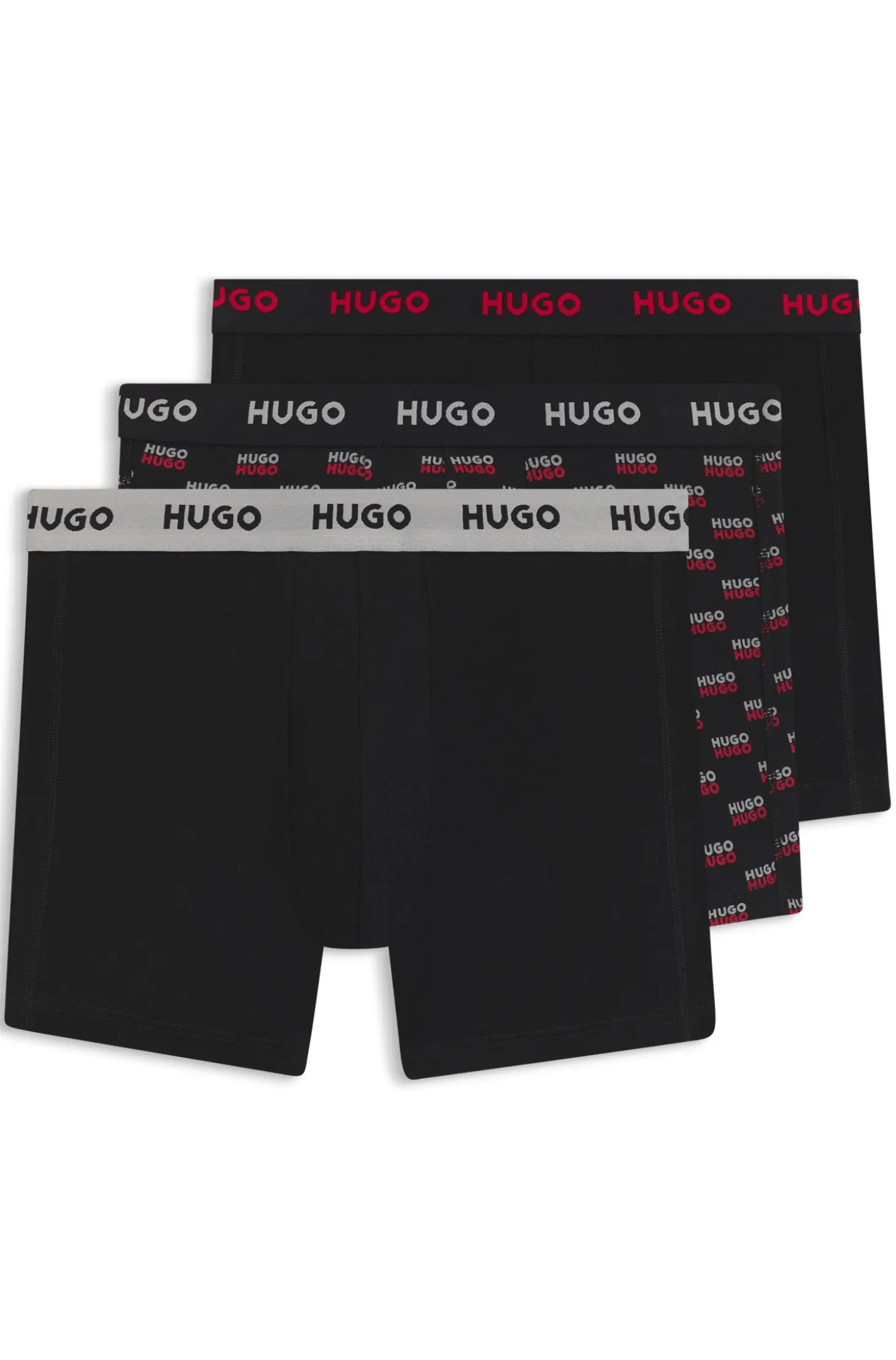 Three-pack boxer briefs in stretch cotton