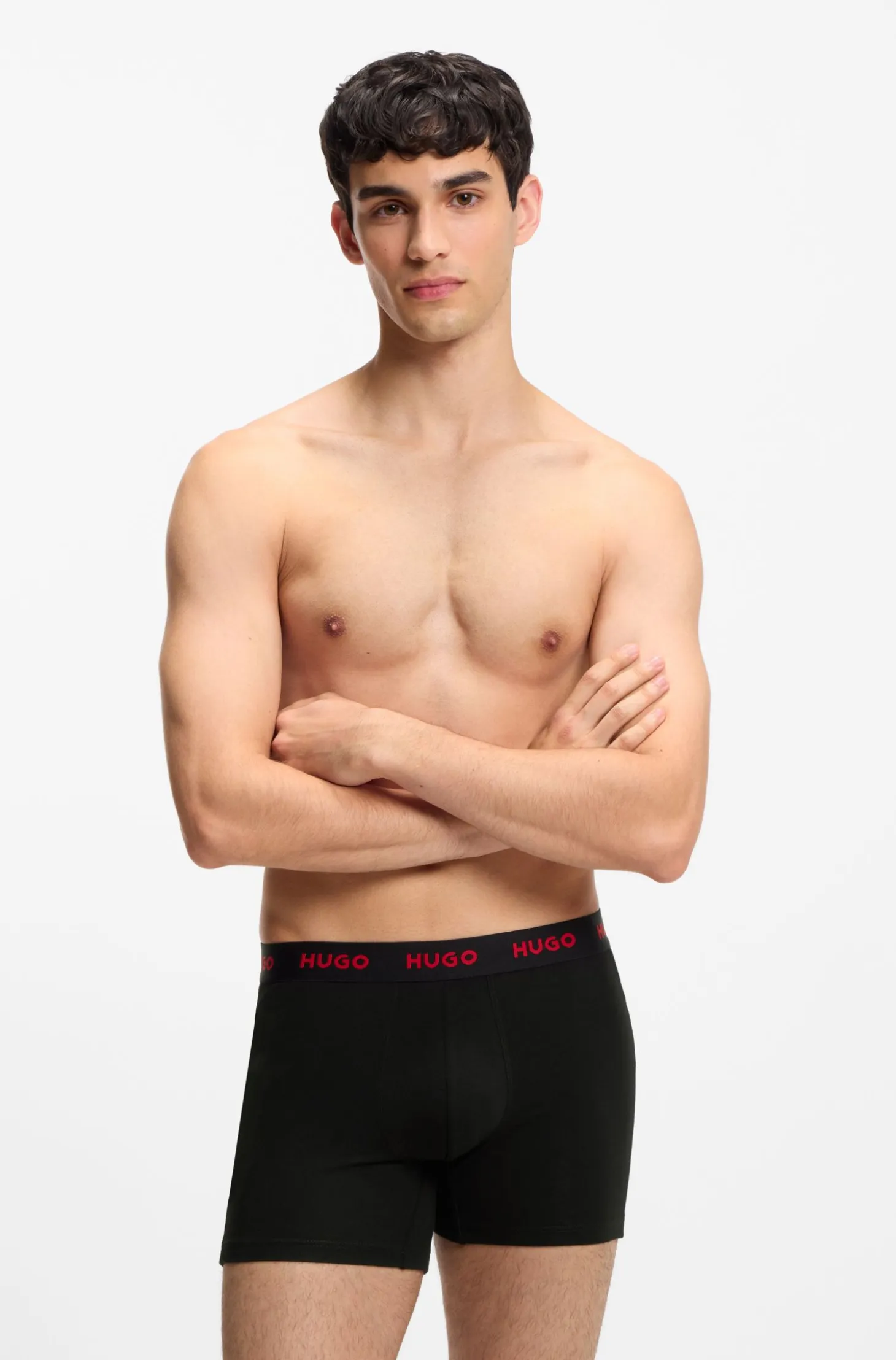 Three-pack boxer briefs in stretch cotton