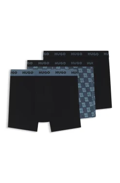 Three-pack boxer briefs in stretch cotton