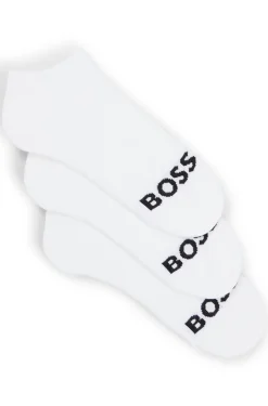 Three-pack of ankle-length socks with contrast logos