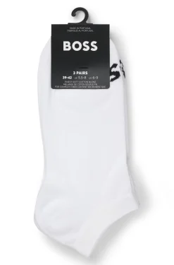 Three-pack of ankle-length socks with contrast logos