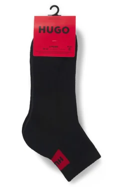 Three-pack of ankle socks with red logo labels