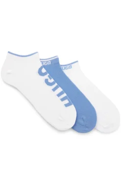 Three-pack of ankle socks with logos