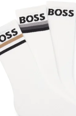 Three-pack of bamboo-blend short socks with logos