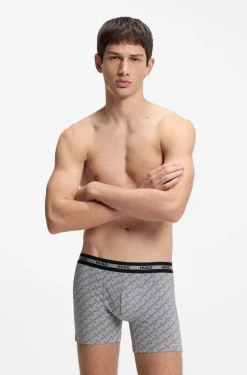 Three-pack of boxer briefs with repeat-logo waistbands